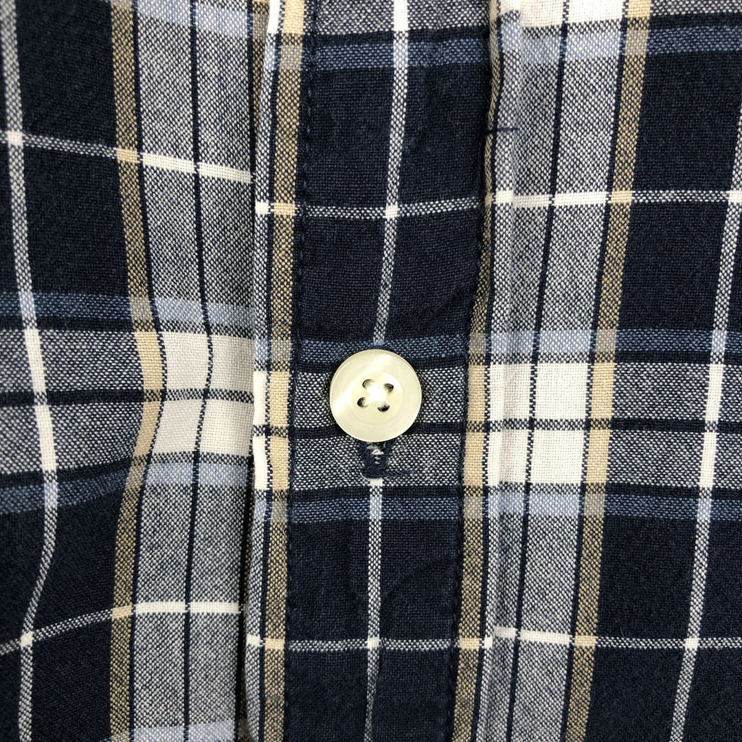 Carhartt Check Pattern Short Sleeve Work Shirt, Men's XL cotton navy blue type Vintage Second Hand