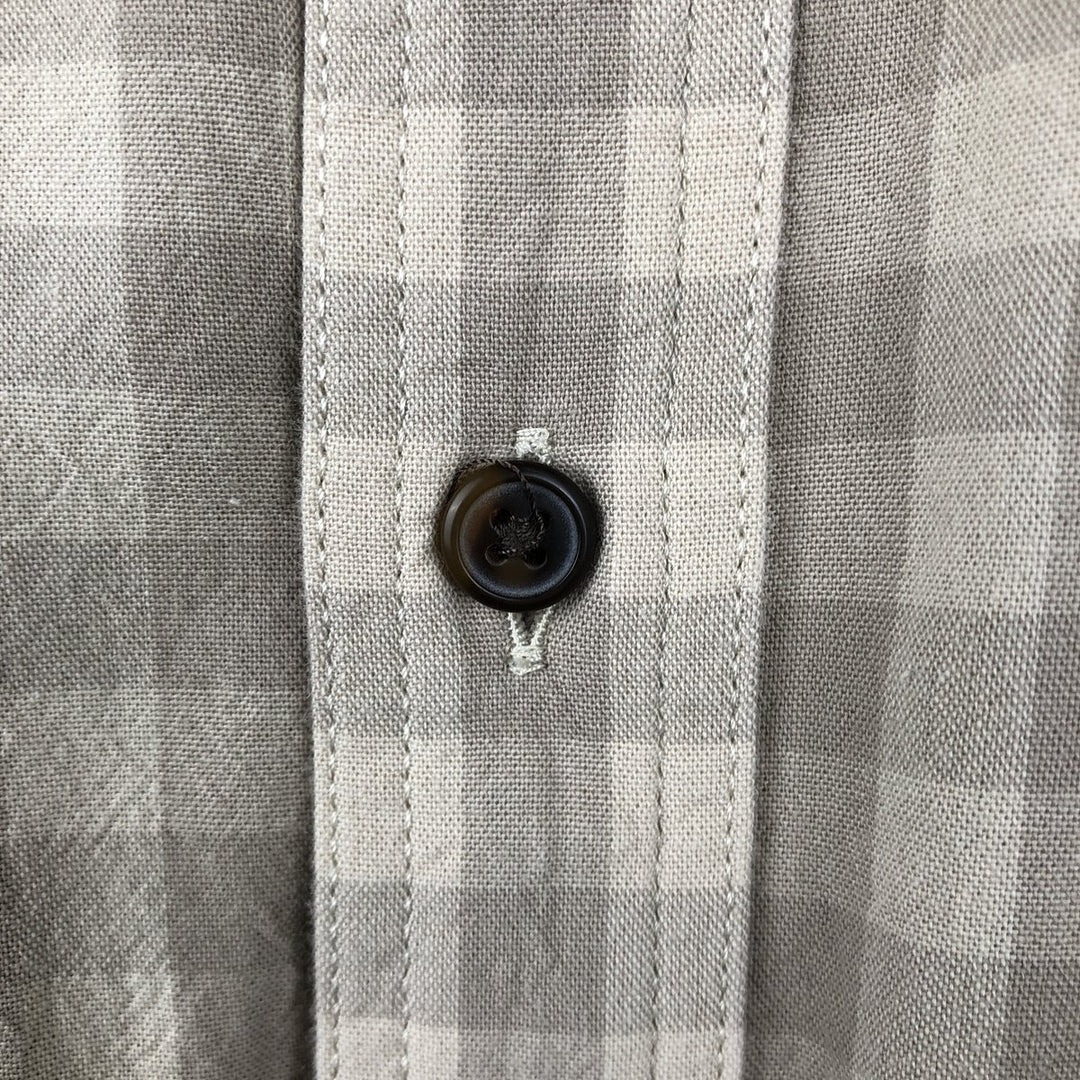 Carhartt Loose Fit Check Pattern Button-down Short Sleeve Work Shirt, Men's XL cotton Beige type Vintage Second Hand