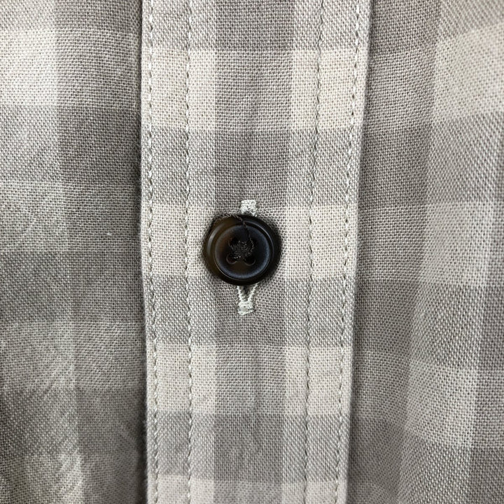 Carhartt Loose Fit Check Pattern Button-down Short Sleeve Work Shirt, Men's XL cotton Beige type Vintage Second Hand