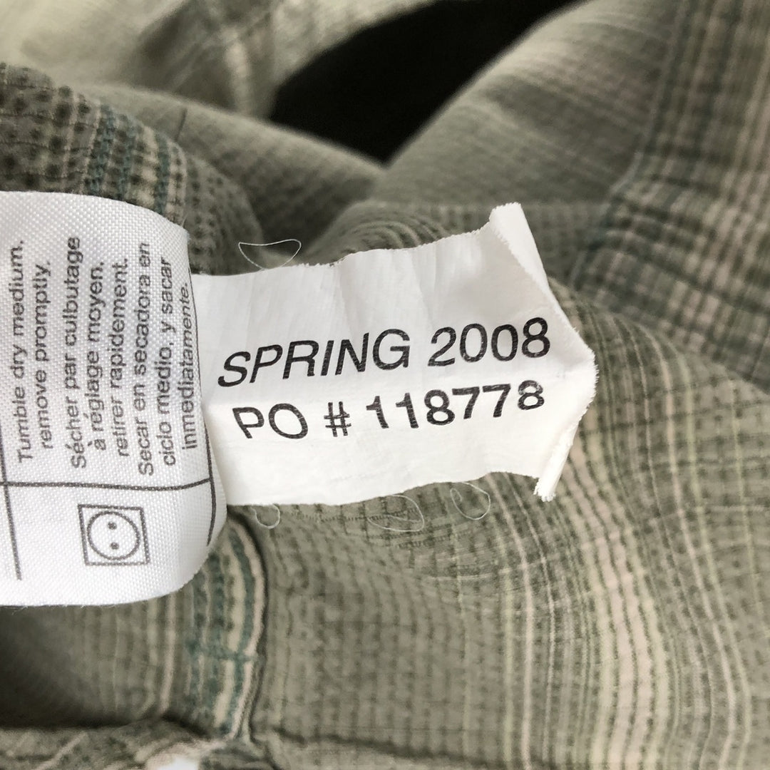 2000'S Carhartt Check Pattern Seersucker Short-Sleeve Work Shirt, Boxy Shirt, Men's Size L (approx.) cotton Khaki type Vintage Second Hand