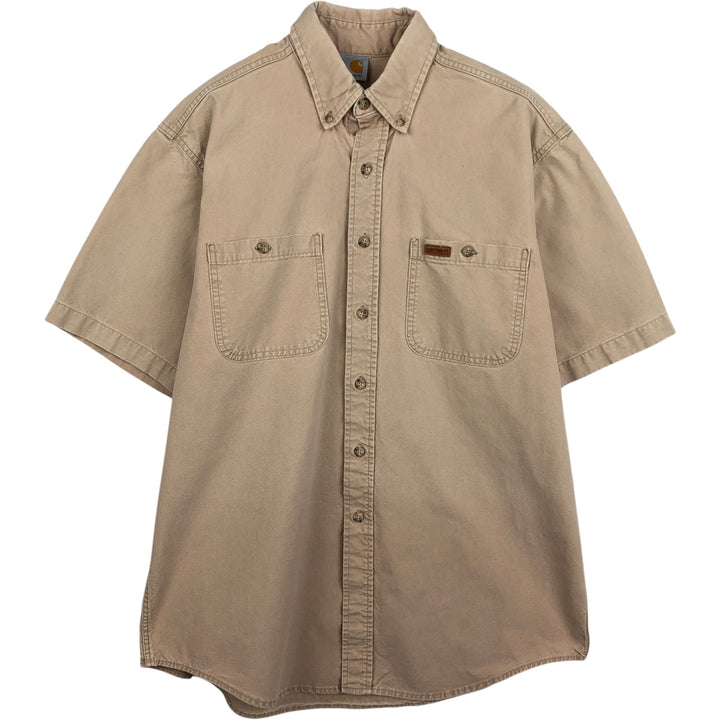 Carhartt button-down short-sleeve work shirt, men's size L unclear Beige type Vintage Second Hand