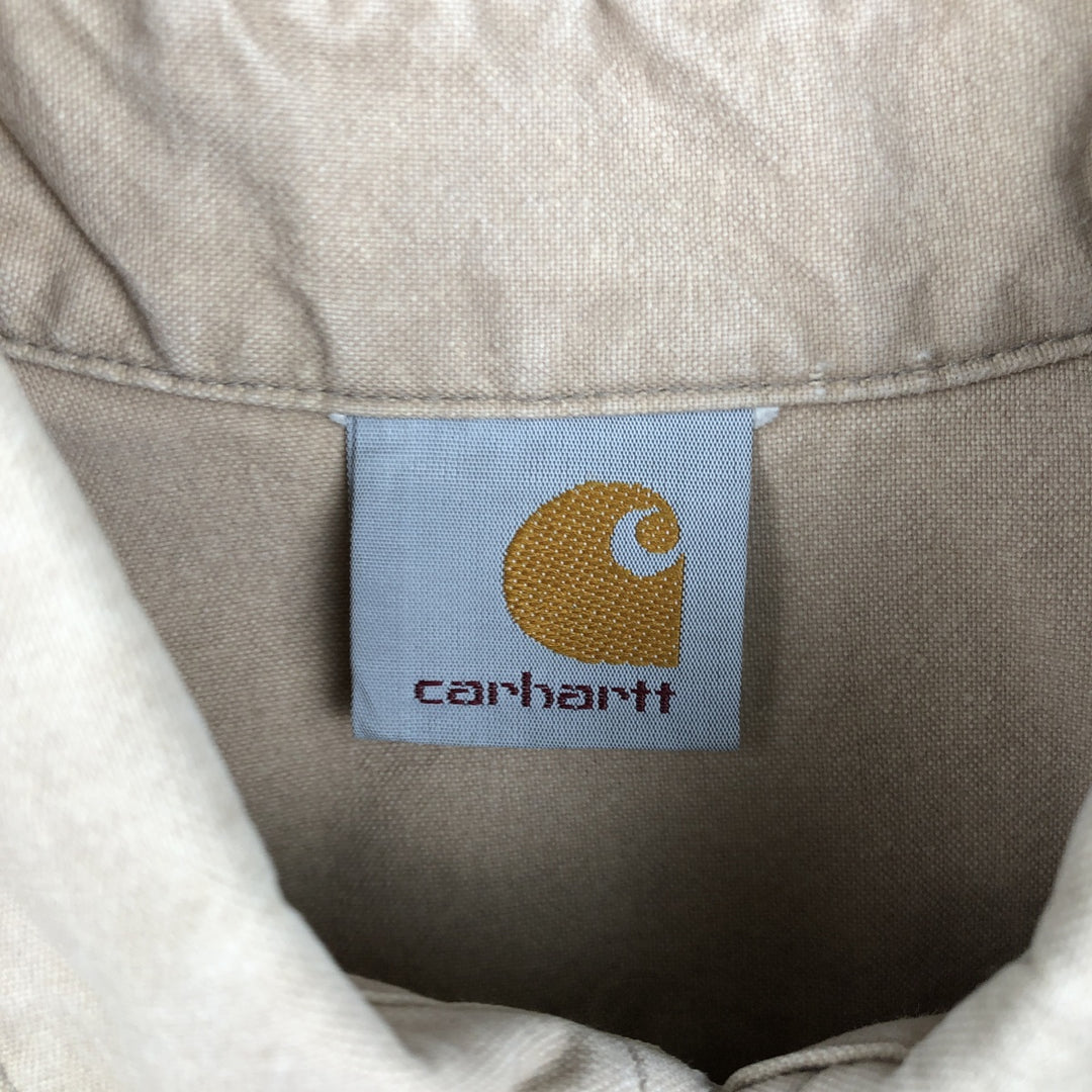 Carhartt button-down short-sleeve work shirt, men's size L unclear Beige type Vintage Second Hand