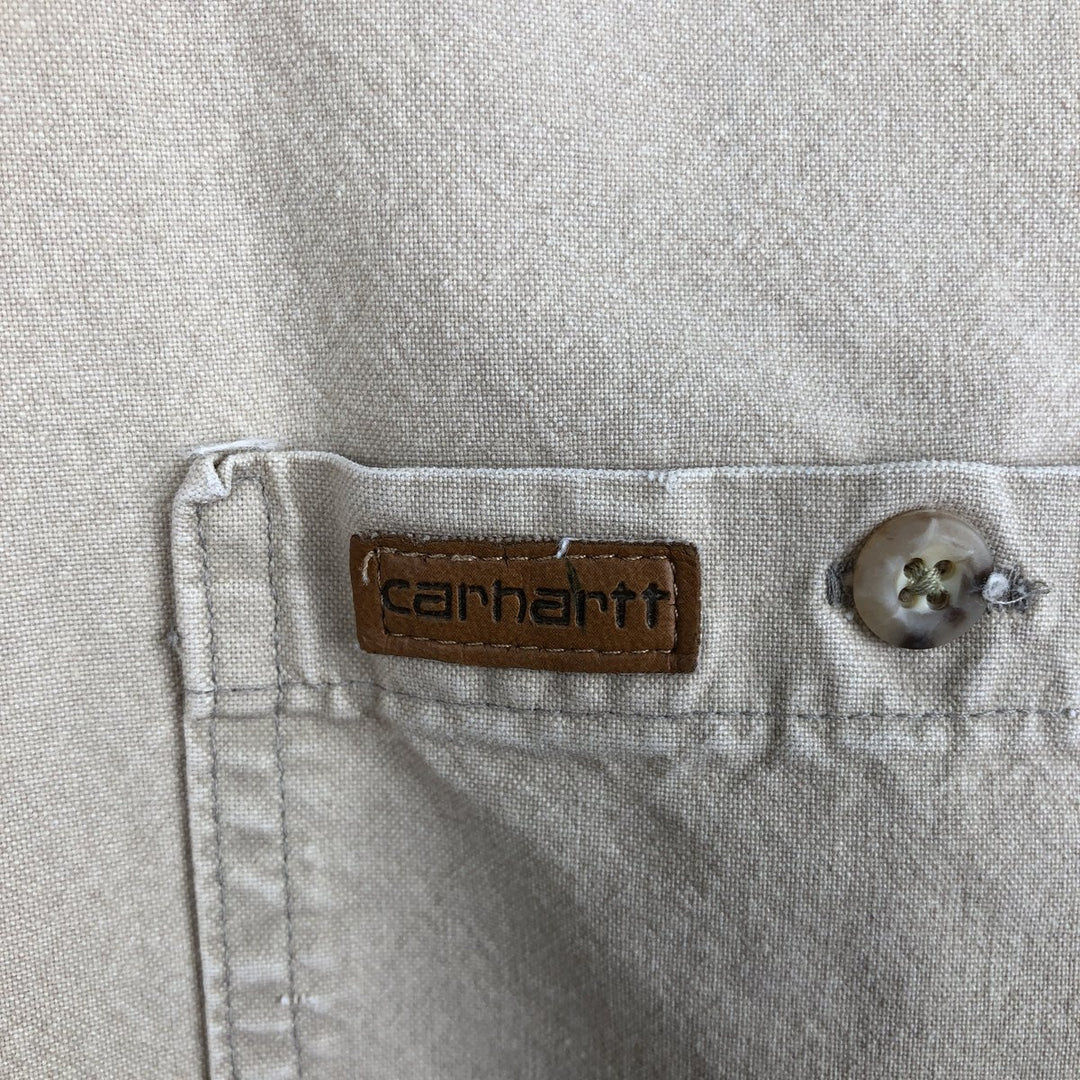 Carhartt button-down short-sleeve work shirt, men's size L unclear Beige type Vintage Second Hand