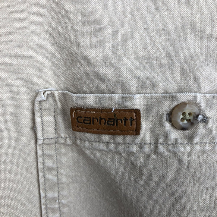 Carhartt button-down short-sleeve work shirt, men's size L unclear Beige type Vintage Second Hand