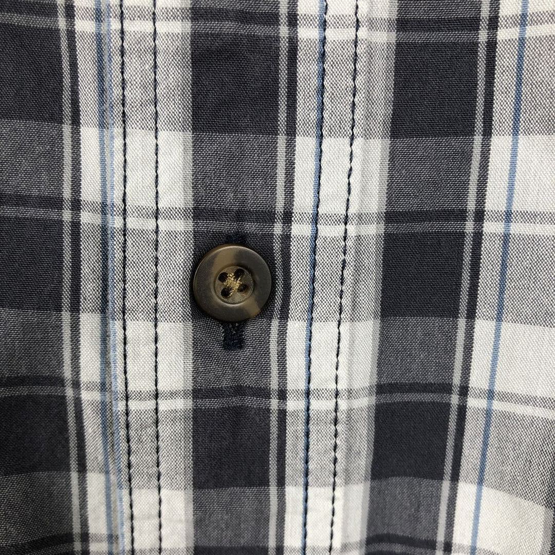 Carhartt Relaxed Fit Check Pattern Short-Sleeve Work Shirt, Men's XXL Equivalent, Button-Down cotton Charcoal Vintage Second Hand