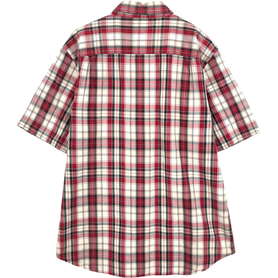 Carhartt RELAXED FIT Check Pattern Button-down Short Sleeve Work Shirt, Men's XL cotton red type Vintage Second Hand