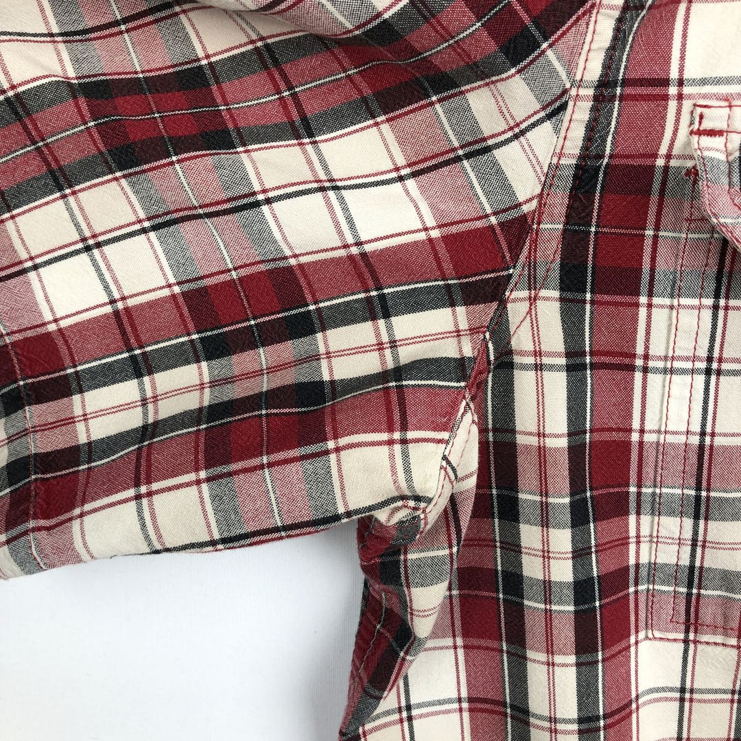 Carhartt RELAXED FIT Check Pattern Button-down Short Sleeve Work Shirt, Men's XL cotton red type Vintage Second Hand