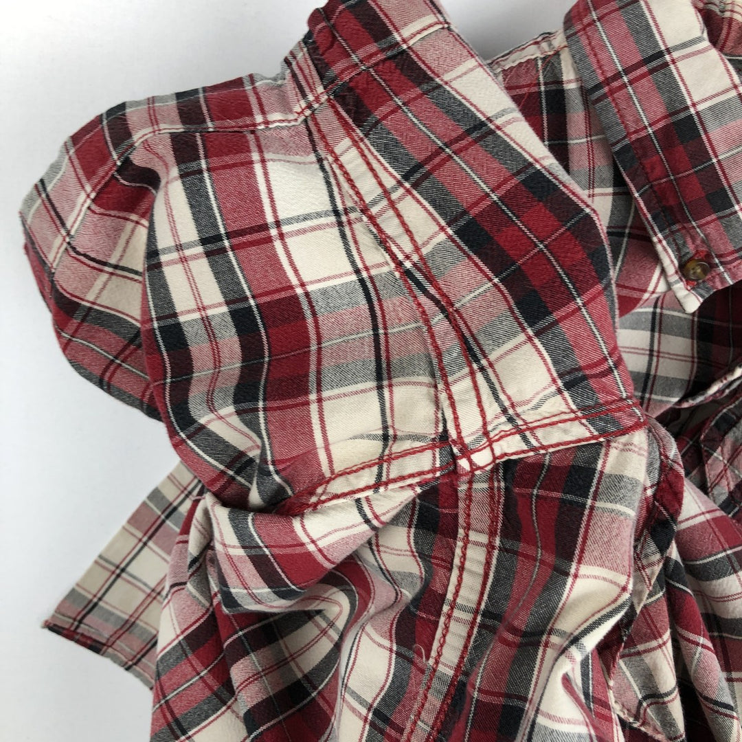 Carhartt RELAXED FIT Check Pattern Button-down Short Sleeve Work Shirt, Men's XL cotton red type Vintage Second Hand