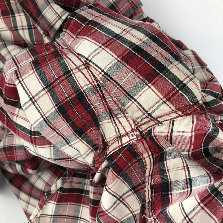 Carhartt RELAXED FIT Check Pattern Button-down Short Sleeve Work Shirt, Men's XL cotton red type Vintage Second Hand