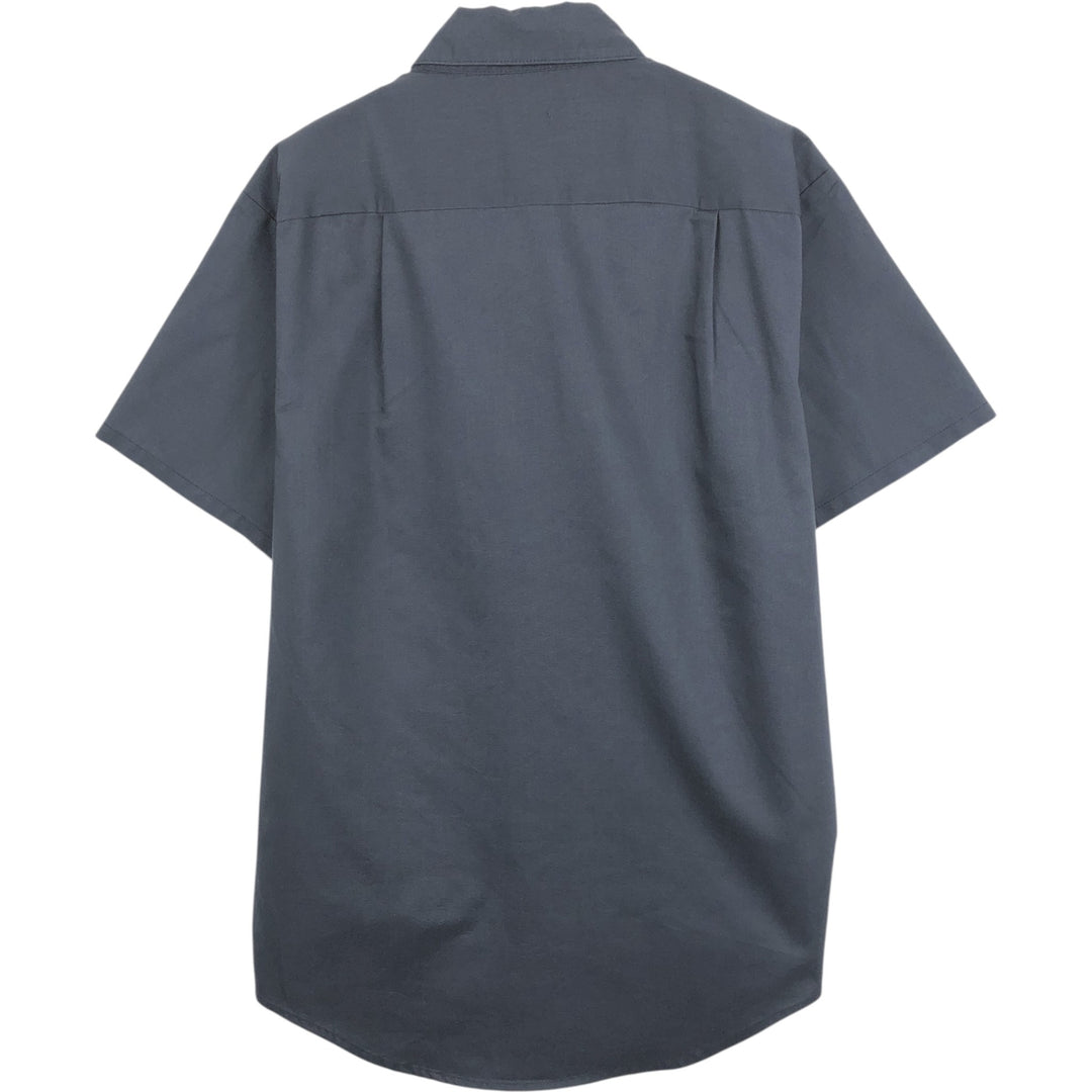 70'S Big Mac JCPenney Short-Sleeve Work Shirt, Men's Size L (Equivalent), Vintage polyester Charcoal Vintage Second Hand