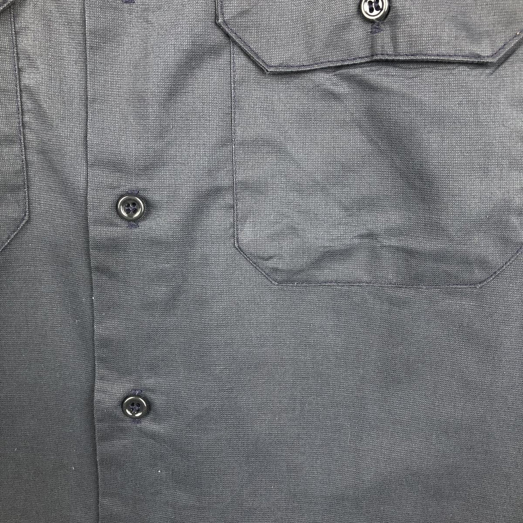 70'S Big Mac JCPenney Short-Sleeve Work Shirt, Men's Size L (Equivalent), Vintage polyester Charcoal Vintage Second Hand