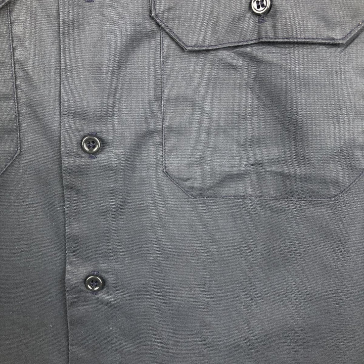 70'S Big Mac JCPenney Short-Sleeve Work Shirt, Men's Size L (Equivalent), Vintage polyester Charcoal Vintage Second Hand