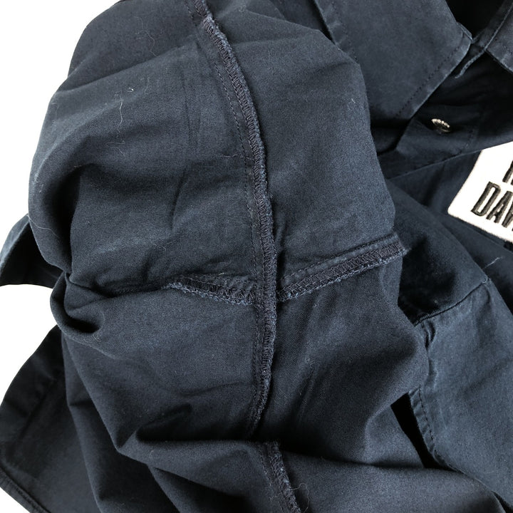Harley-Davidson Short Sleeve Work Shirt, Men's Medium cotton navy blue type Vintage Second Hand