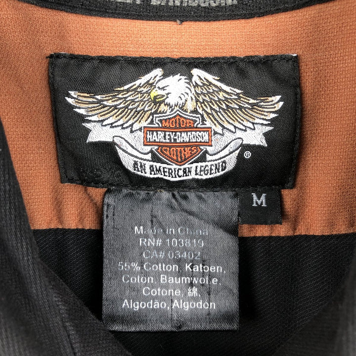 Harley-Davidson Short Sleeve Work Shirt, Men's Medium cotton black type Vintage Second Hand
