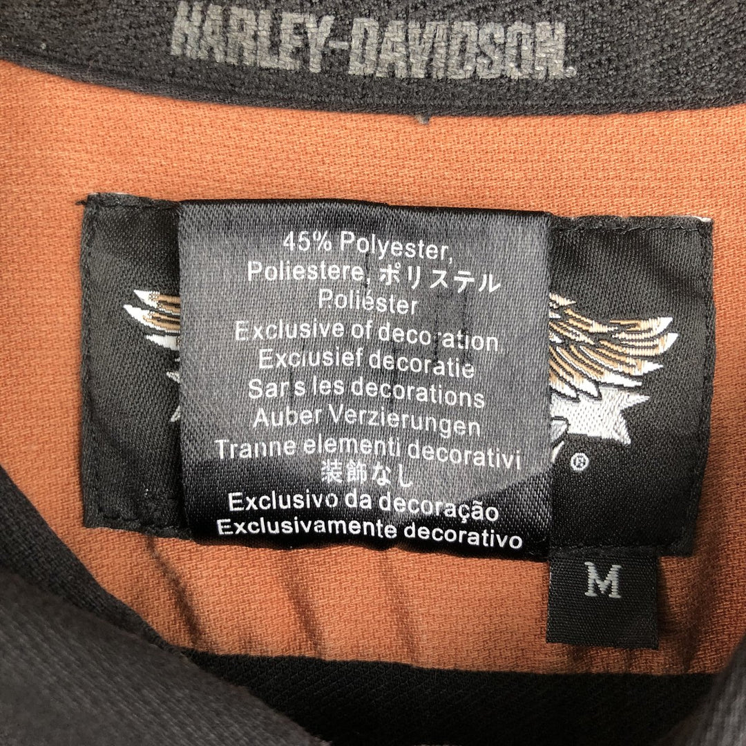 Harley-Davidson Short Sleeve Work Shirt, Men's Medium cotton black type Vintage Second Hand