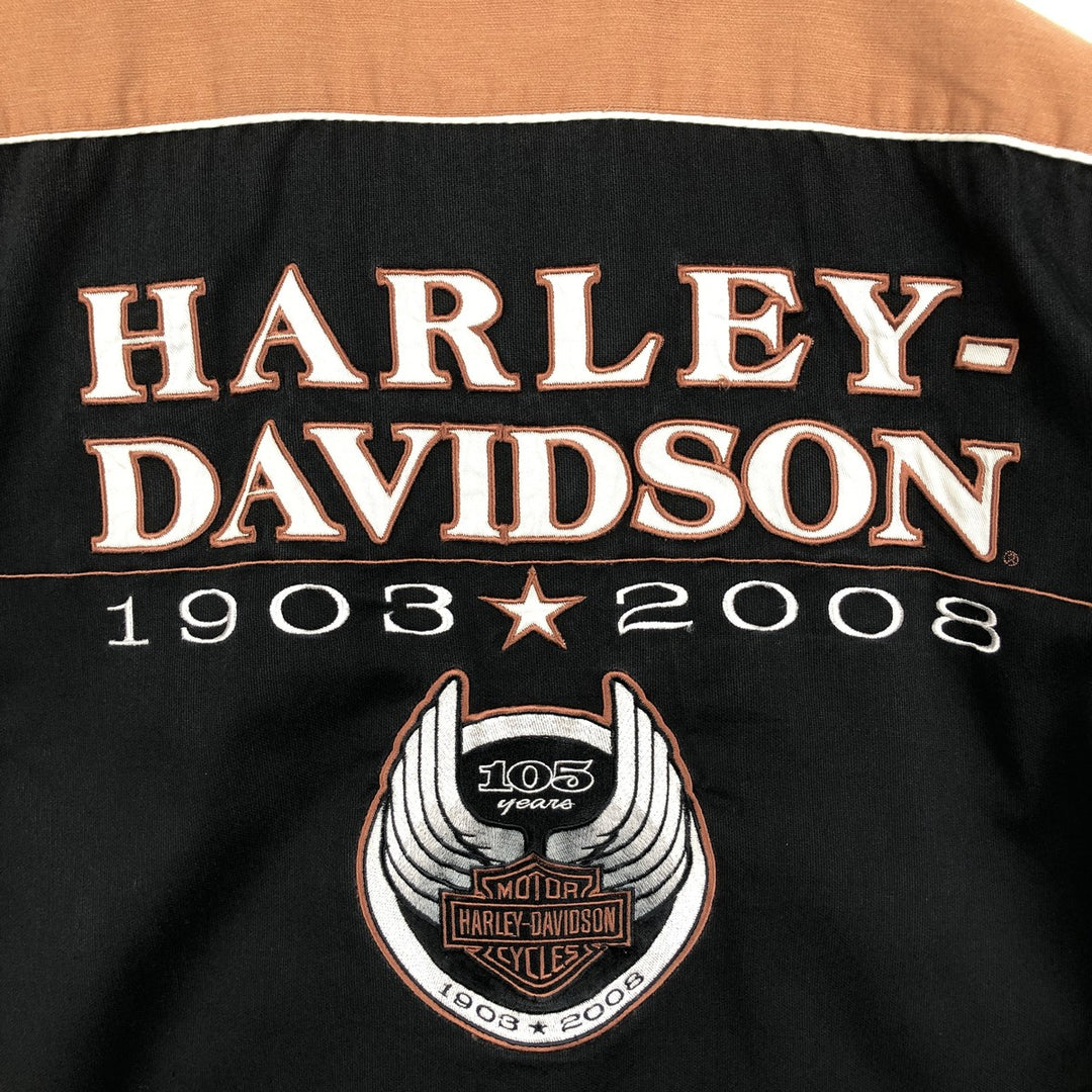 Harley-Davidson Short Sleeve Work Shirt, Men's Medium cotton black type Vintage Second Hand