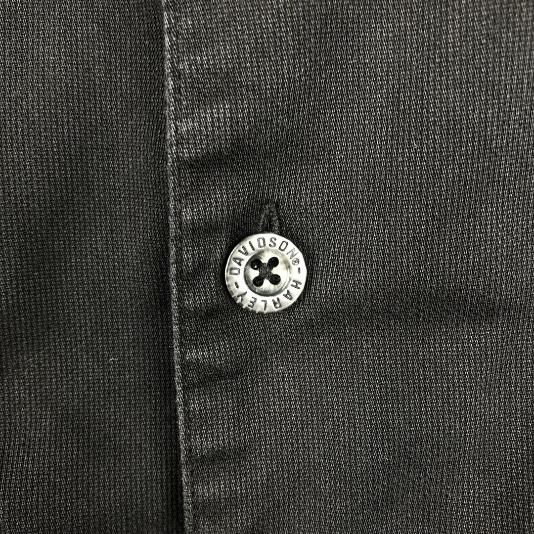 Harley-Davidson Short Sleeve Work Shirt, Men's Medium cotton black type Vintage Second Hand