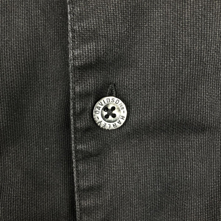 Harley-Davidson Short Sleeve Work Shirt, Men's Medium cotton black type Vintage Second Hand