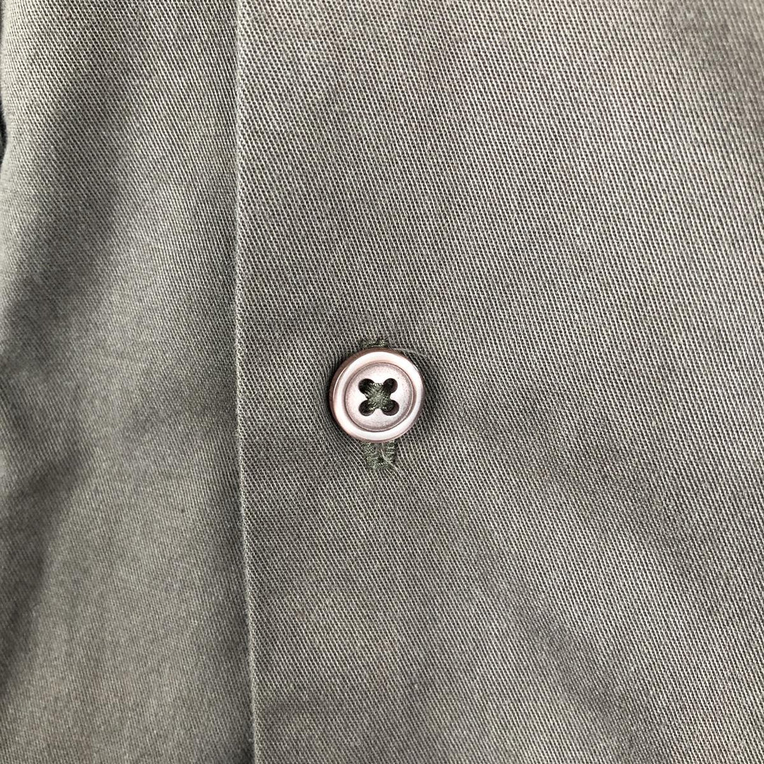 Harley-Davidson H-Dink Skull Pattern Box Shirt, Hidden Button-Down, Short Sleeve Work Shirt, Men's Size M (approx.) cotton gray type Vintage Second Hand