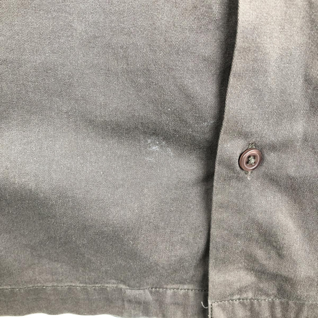 Harley-Davidson H-Dink Skull Pattern Box Shirt, Hidden Button-Down, Short Sleeve Work Shirt, Men's Size M (approx.) cotton gray type Vintage Second Hand