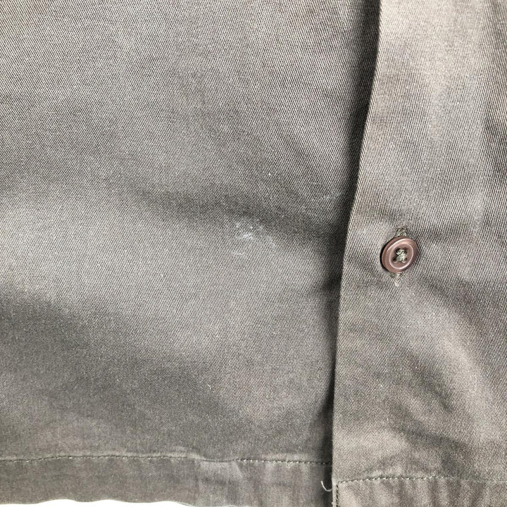 Harley-Davidson H-Dink Skull Pattern Box Shirt, Hidden Button-Down, Short Sleeve Work Shirt, Men's Size M (approx.) cotton gray type Vintage Second Hand