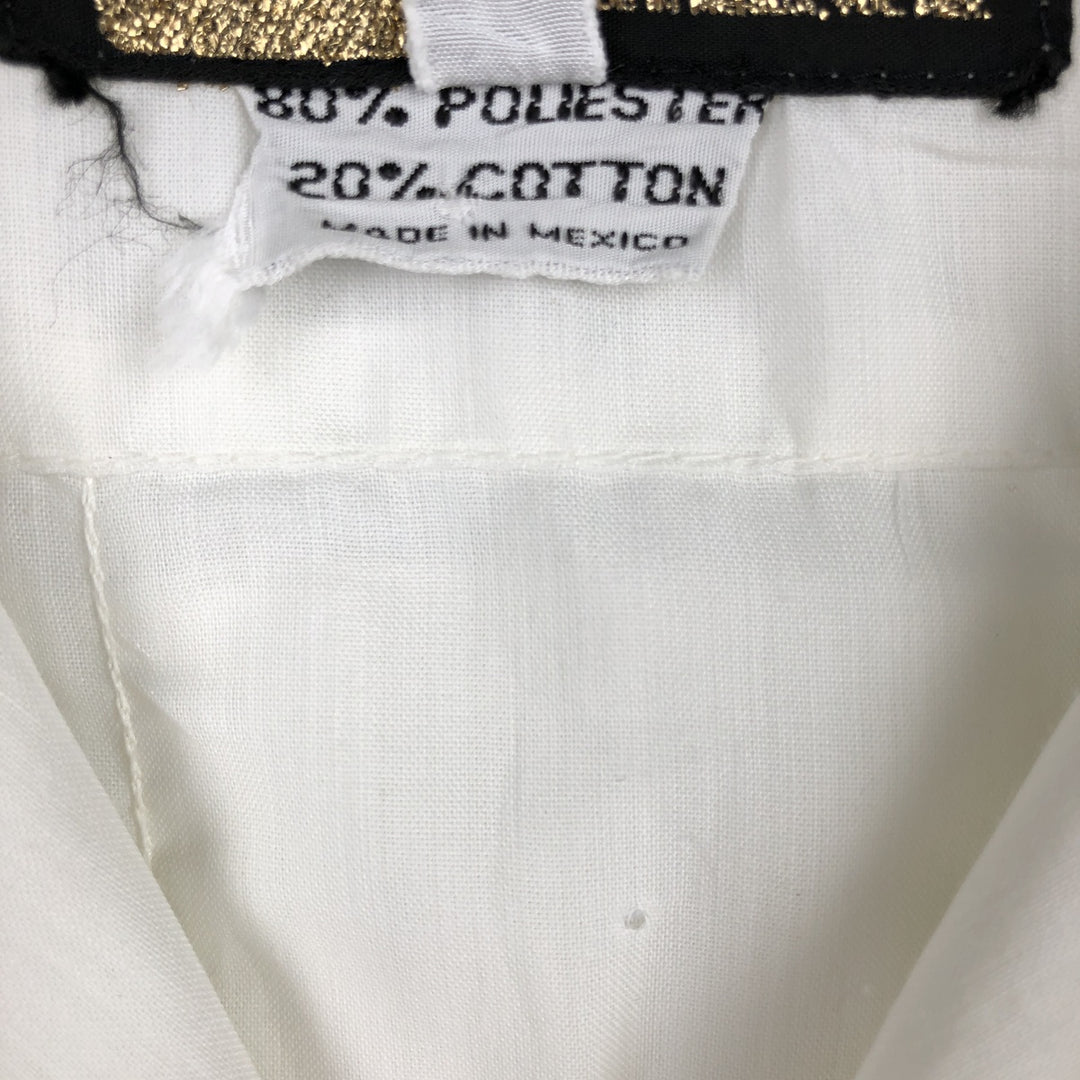 Ravgo Short-Sleeve Open-Collar Mexican Shirt, Cuban Shirt, Boxy Shirt, Men's Size L polyester white type Vintage Second Hand