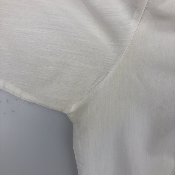 Ravgo Short-Sleeve Open-Collar Mexican Shirt, Cuban Shirt, Boxy Shirt, Men's Size L polyester white type Vintage Second Hand