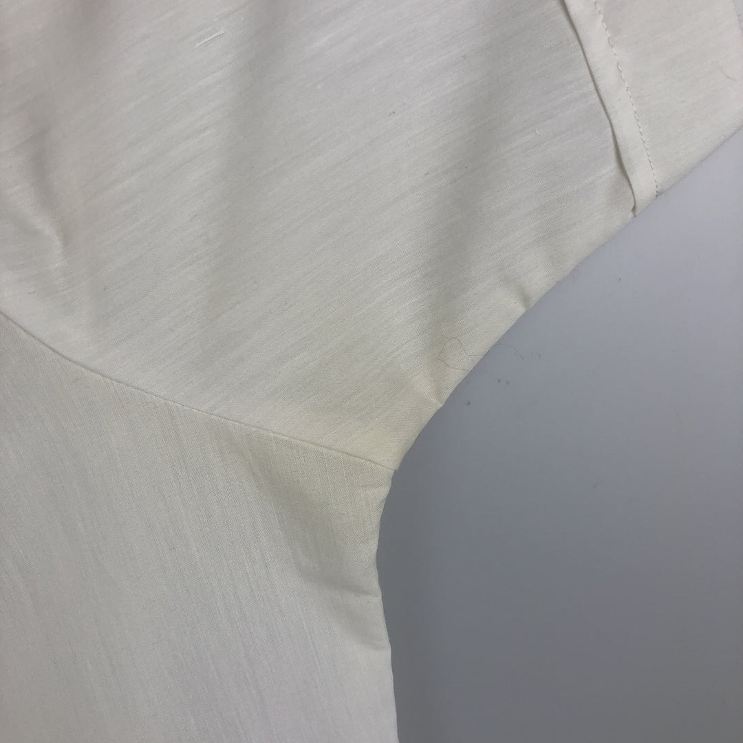 Ravgo Short-Sleeve Open-Collar Mexican Shirt, Cuban Shirt, Boxy Shirt, Men's Size L polyester white type Vintage Second Hand