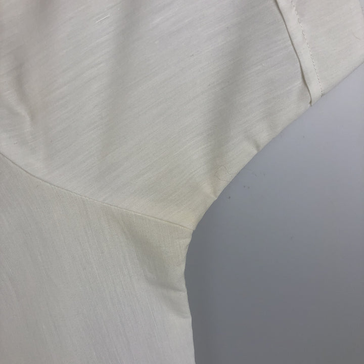 Ravgo Short-Sleeve Open-Collar Mexican Shirt, Cuban Shirt, Boxy Shirt, Men's Size L polyester white type Vintage Second Hand