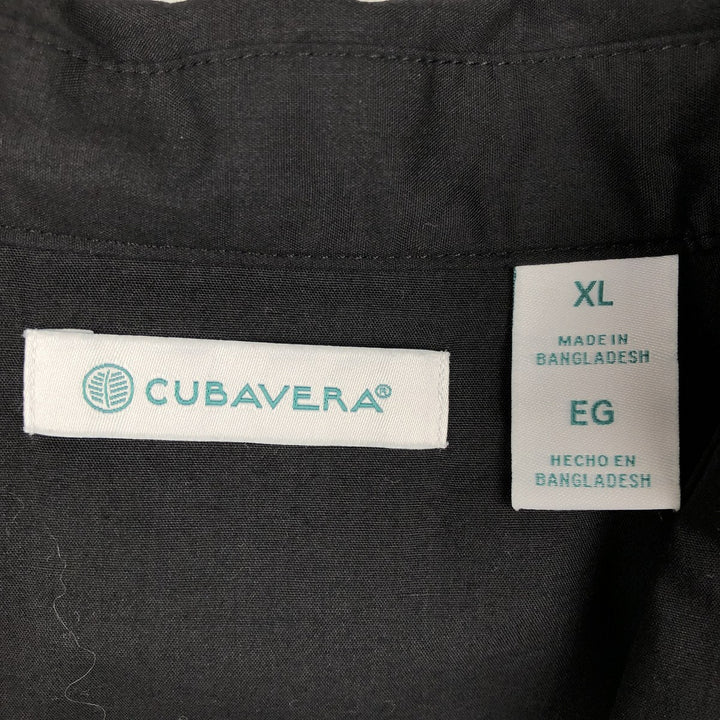 CUBAVERA Short Sleeve Open Collar Mexican Shirt Cuban Shirt Box Shirt Men's XL Size polyester black type Vintage Second Hand