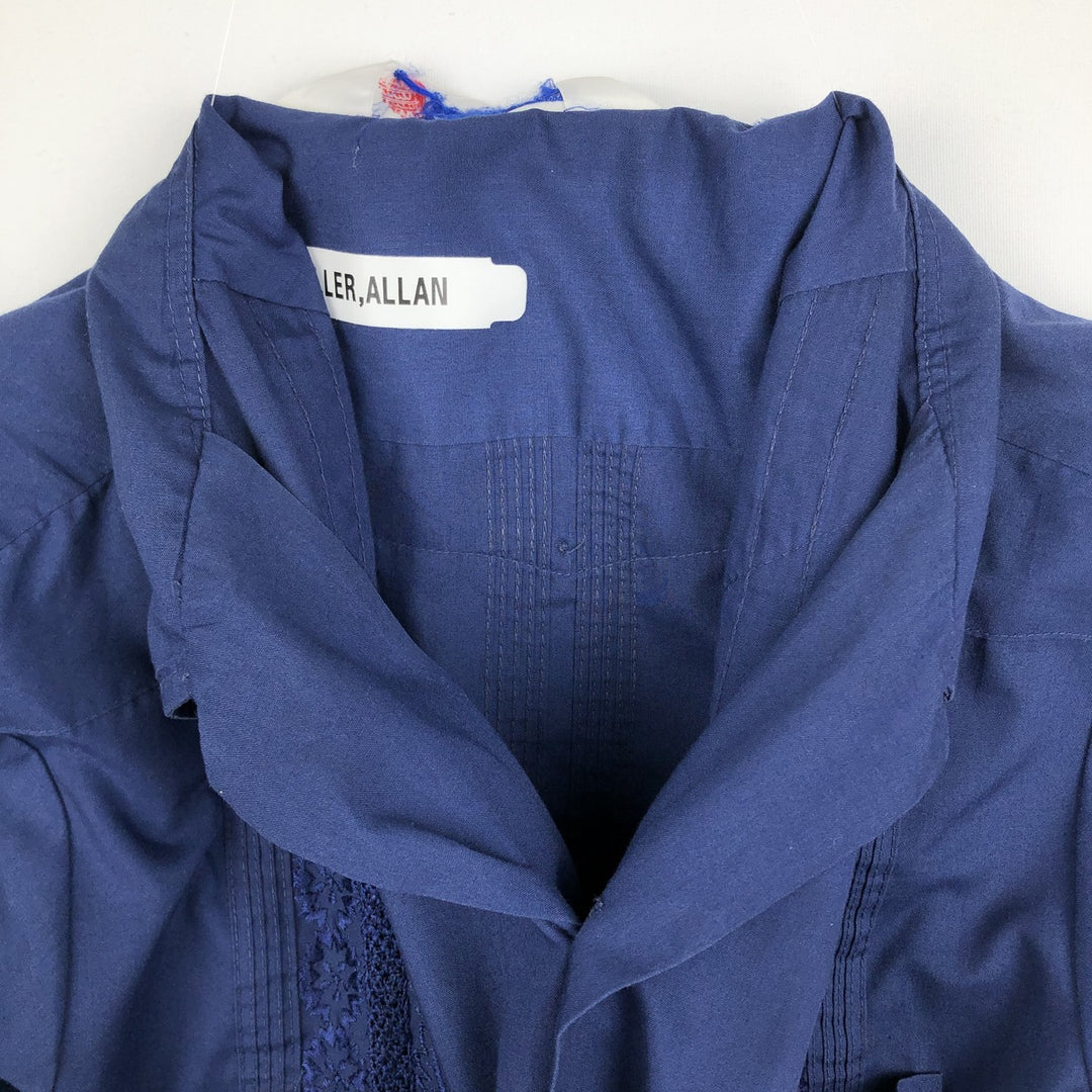 ROMANI Short-Sleeve Open-Collar Mexican Shirt, Cuban Shirt, Boxy Shirt, Men's Size L (approx.) unclear navy blue type Vintage Second Hand