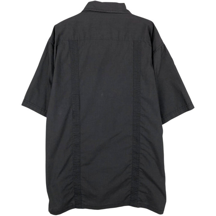 90s-00'S PLATOON Short-Sleeve Mexican Shirt, Cuban Shirt, Boxy Shirt, Men's Size L (Equivalent), Vintage cotton black type Vintage Second Hand