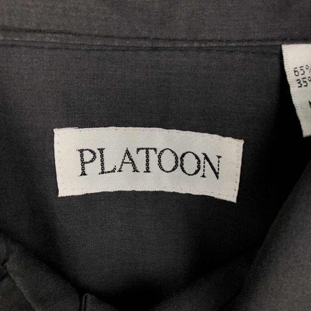 90s-00'S PLATOON Short-Sleeve Mexican Shirt, Cuban Shirt, Boxy Shirt, Men's Size L (Equivalent), Vintage cotton black type Vintage Second Hand