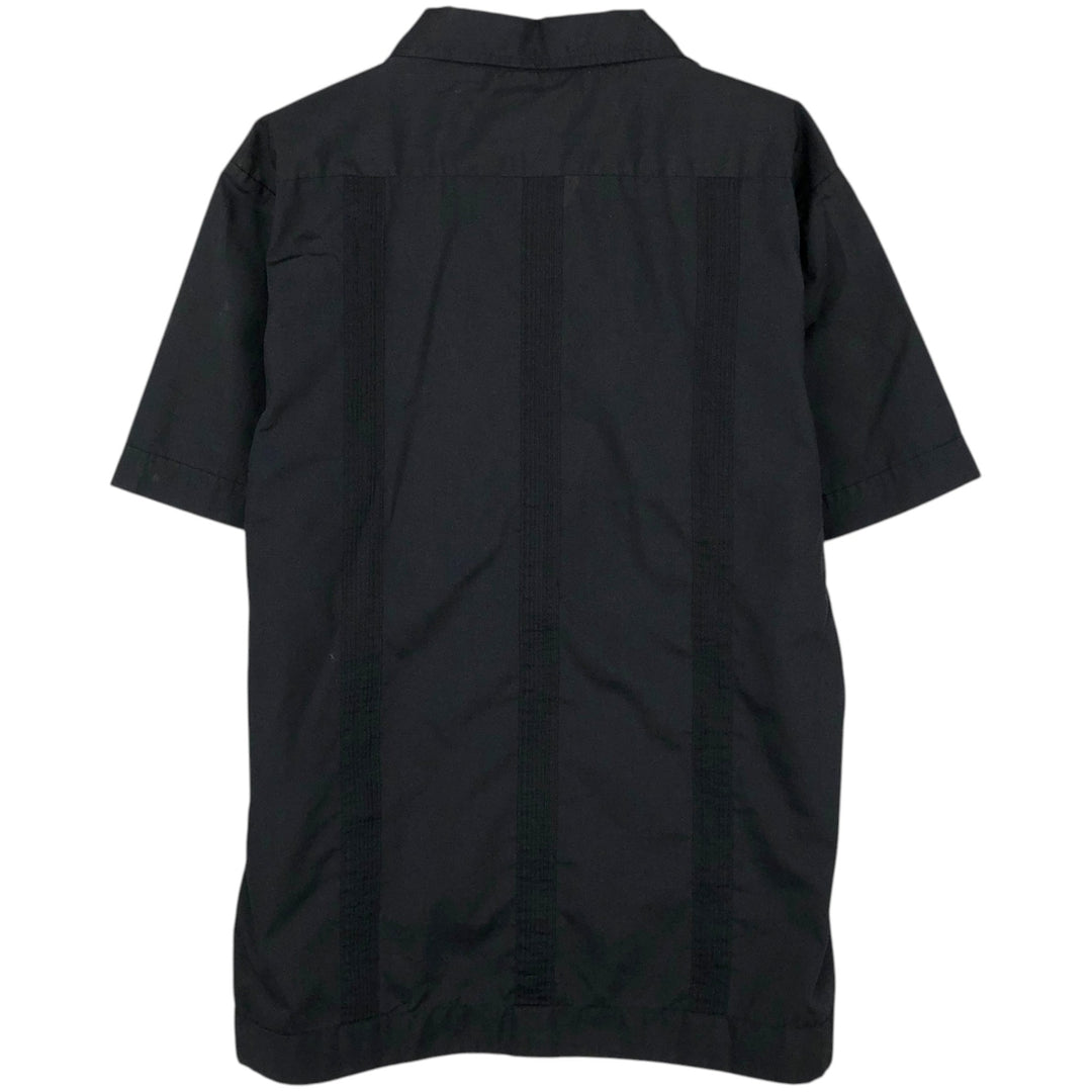 Cascabe Short-Sleeve Open-Collar Mexican Shirt, Cuban Shirt, Boxy Shirt, Men's Size M (approx.) polyester black type Vintage Second Hand