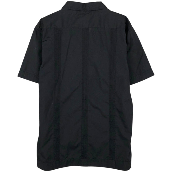 Cascabe Short-Sleeve Open-Collar Mexican Shirt, Cuban Shirt, Boxy Shirt, Men's Size M (approx.) polyester black type Vintage Second Hand