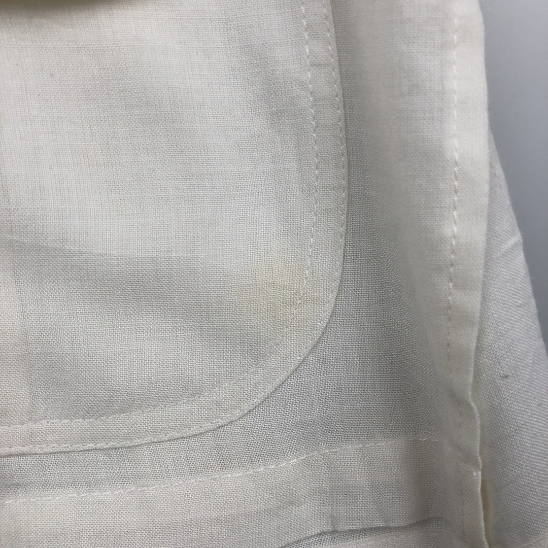 ROSAS Short-Sleeve Open-Collar Mexican Shirt, Cuban Shirt, Boxy Shirt, Men's Size L (approx.) cotton pale white type Vintage Second Hand