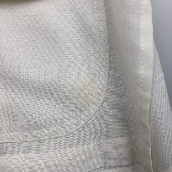 ROSAS Short-Sleeve Open-Collar Mexican Shirt, Cuban Shirt, Boxy Shirt, Men's Size L (approx.) cotton pale white type Vintage Second Hand
