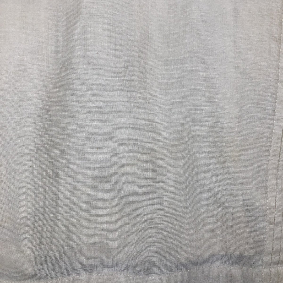 ROSAS Short-Sleeve Open-Collar Mexican Shirt, Cuban Shirt, Boxy Shirt, Men's Size L (approx.) cotton pale white type Vintage Second Hand