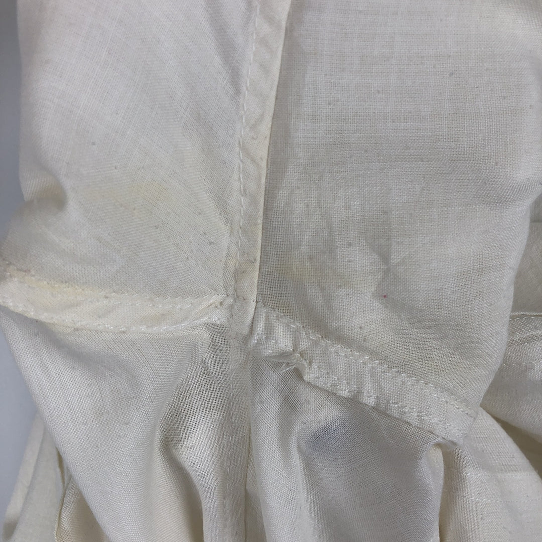 ROSAS Short-Sleeve Open-Collar Mexican Shirt, Cuban Shirt, Boxy Shirt, Men's Size L (approx.) cotton pale white type Vintage Second Hand