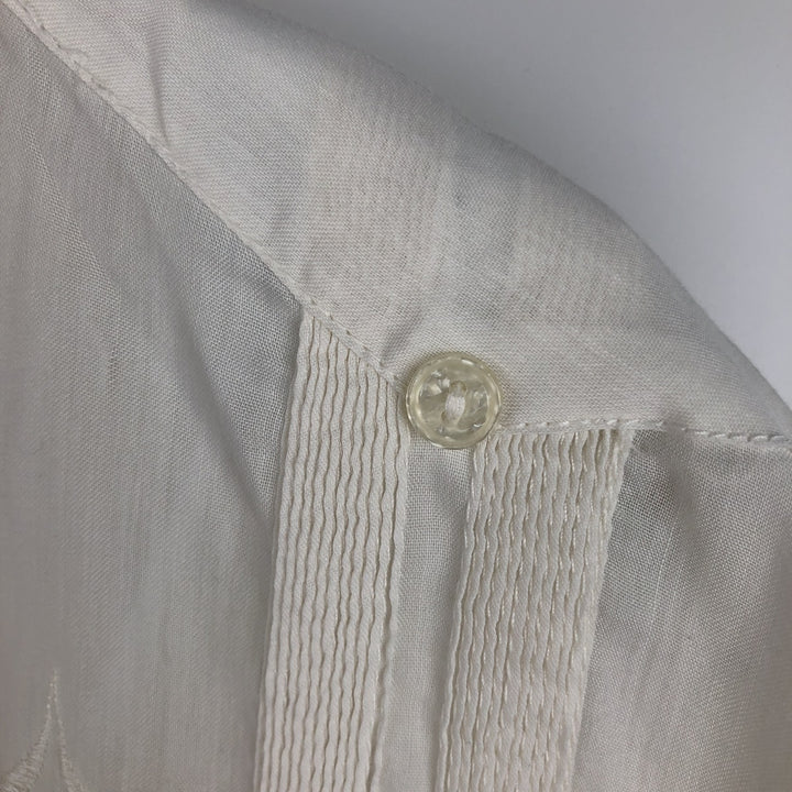1970'S Tony Creaciones Short-Sleeve Open-Collar Mexican Shirt / Cuban Shirt / Boxy Shirt / Men's Size M (Equivalent) Vintage polyester white type Vintage Second Hand