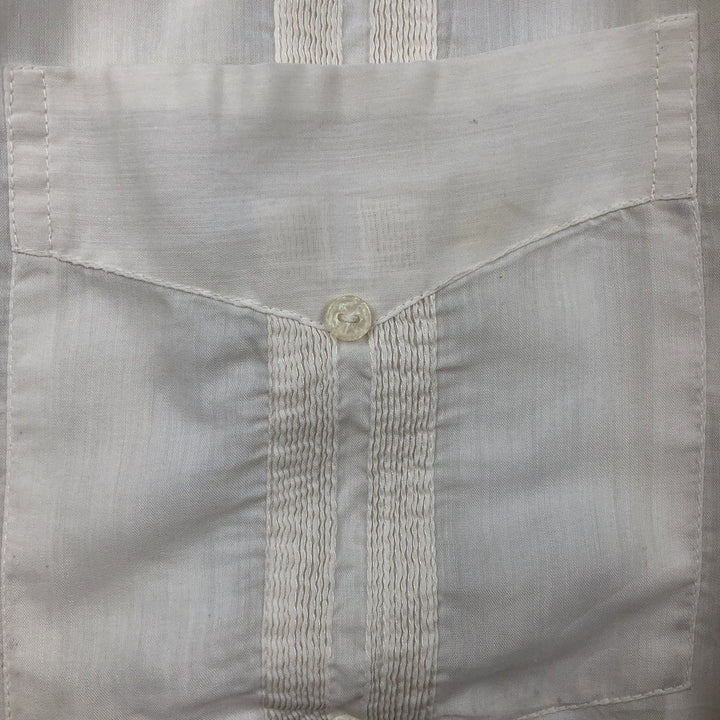1970'S Tony Creaciones Short-Sleeve Open-Collar Mexican Shirt / Cuban Shirt / Boxy Shirt / Men's Size M (Equivalent) Vintage polyester white type Vintage Second Hand