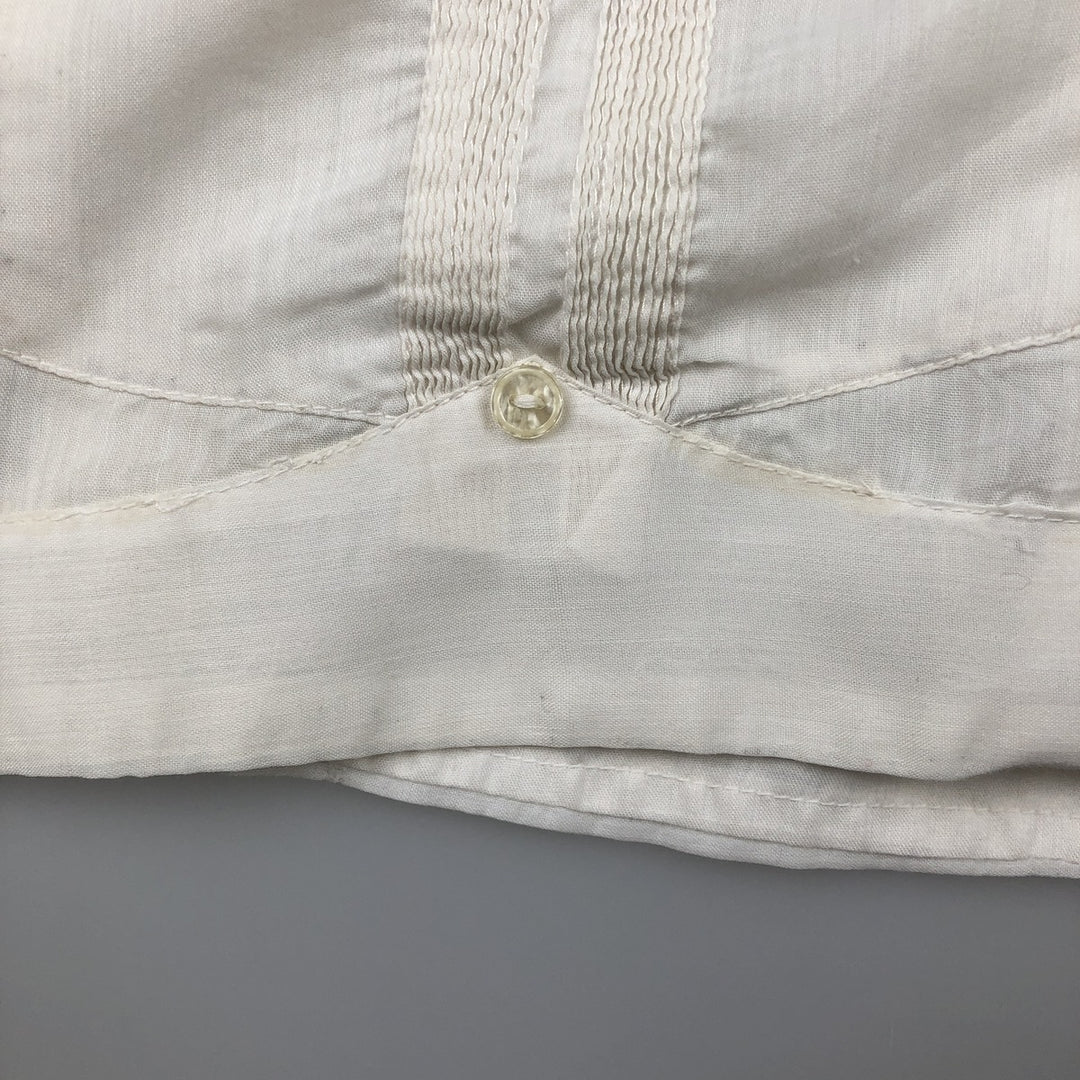 1970'S Tony Creaciones Short-Sleeve Open-Collar Mexican Shirt / Cuban Shirt / Boxy Shirt / Men's Size M (Equivalent) Vintage polyester white type Vintage Second Hand