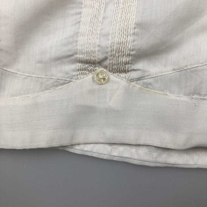 1970'S Tony Creaciones Short-Sleeve Open-Collar Mexican Shirt / Cuban Shirt / Boxy Shirt / Men's Size M (Equivalent) Vintage polyester white type Vintage Second Hand