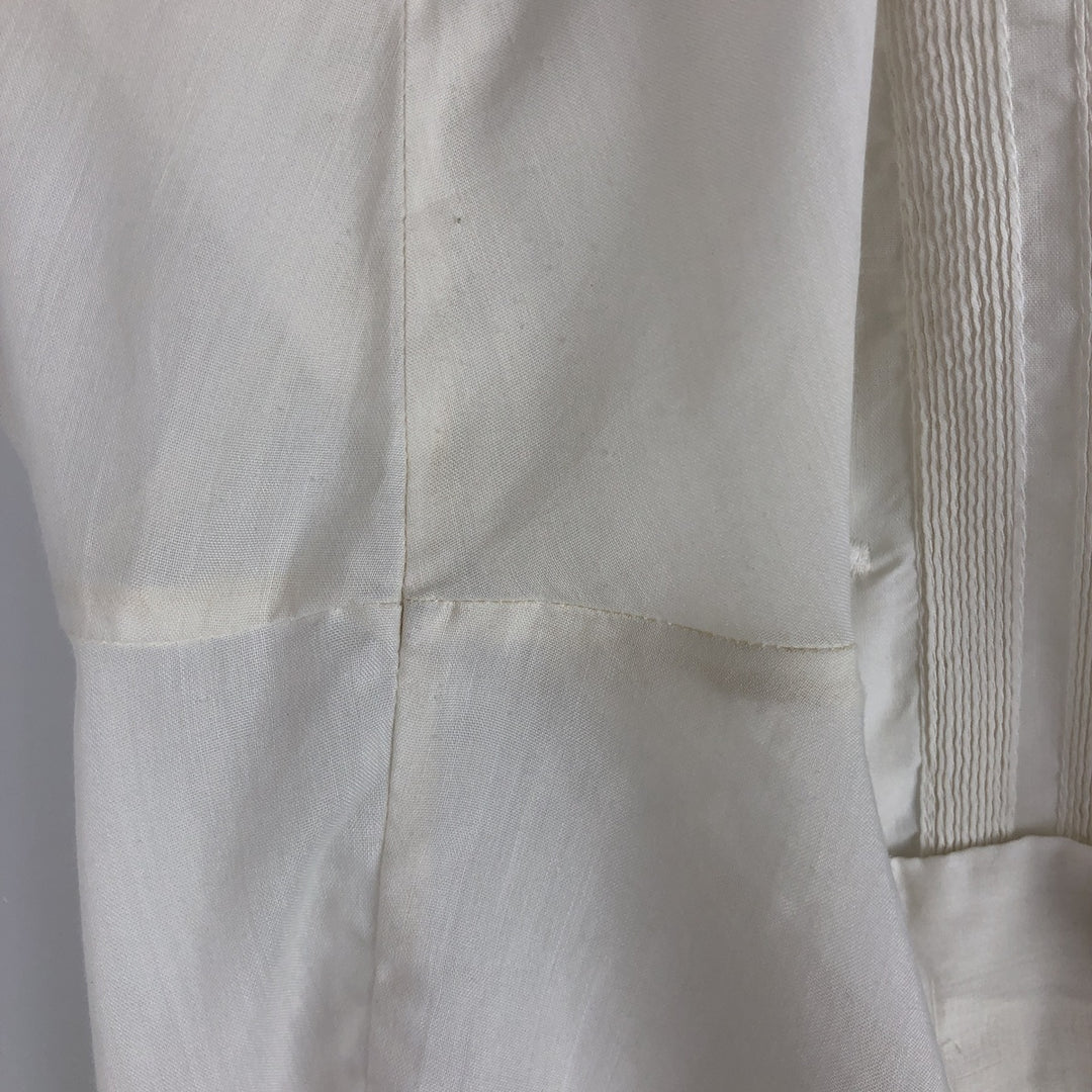 1970'S Tony Creaciones Short-Sleeve Open-Collar Mexican Shirt / Cuban Shirt / Boxy Shirt / Men's Size M (Equivalent) Vintage polyester white type Vintage Second Hand