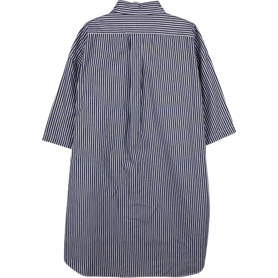 Ralph Lauren BLAKE short sleeve button down striped shirt, men's size L cotton navy blue type Vintage Second Hand