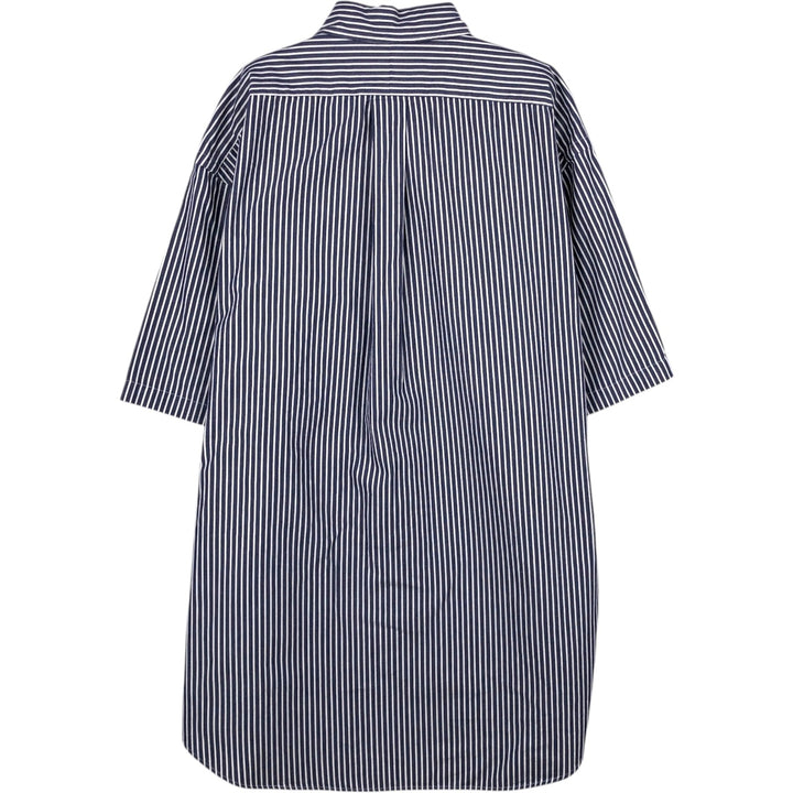 Ralph Lauren BLAKE short sleeve button down striped shirt, men's size L cotton navy blue type Vintage Second Hand