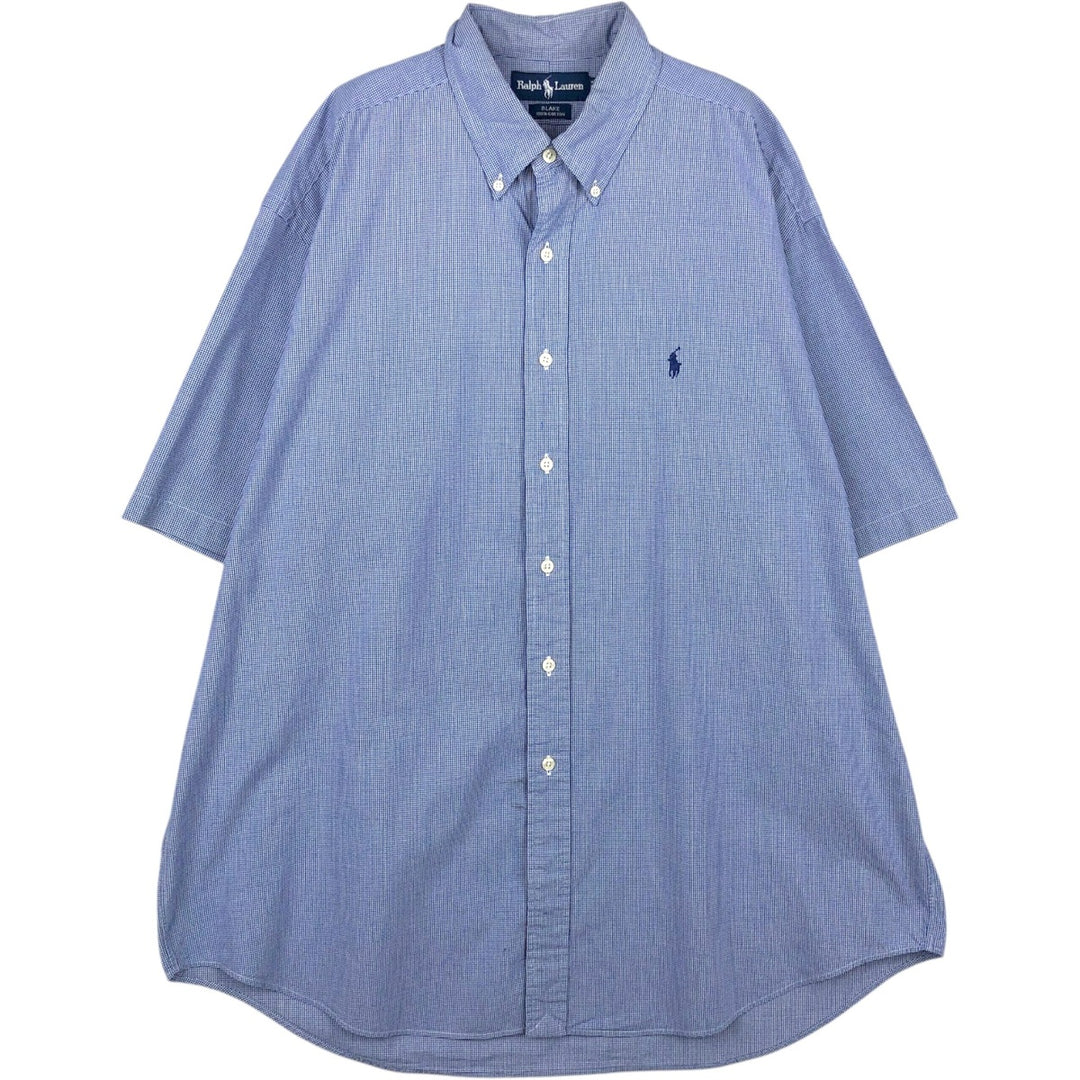 Ralph Lauren BLAKE short sleeve button down check shirt men's XL size cotton blue type Vintage Second Hand