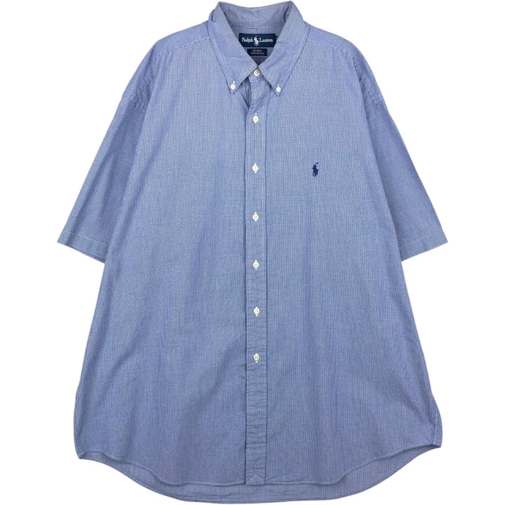 Ralph Lauren BLAKE short sleeve button down check shirt men's XL size cotton blue type Vintage Second Hand