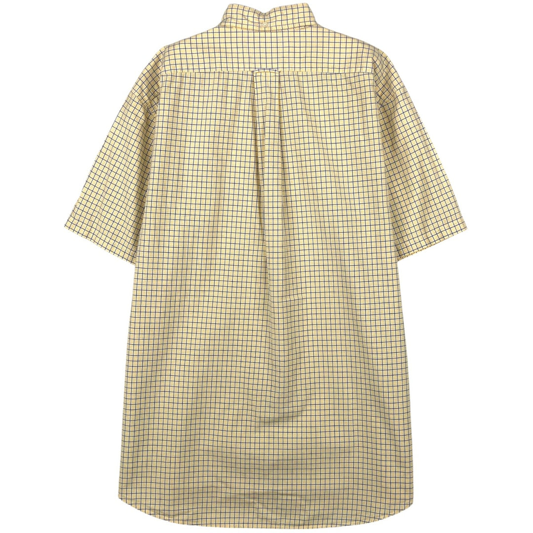 Ralph Lauren Vintage Button-Down Short-Sleeve Check Shirt, Men's Size M (approx.) cotton yellow type Vintage Second Hand