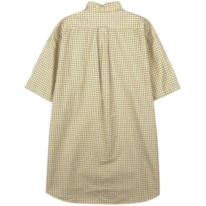 Ralph Lauren Vintage Button-Down Short-Sleeve Check Shirt, Men's Size M (approx.) cotton yellow type Vintage Second Hand